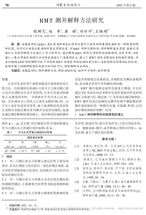 RMT测井解释方法研究