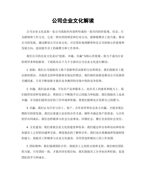 公司企业文化解读