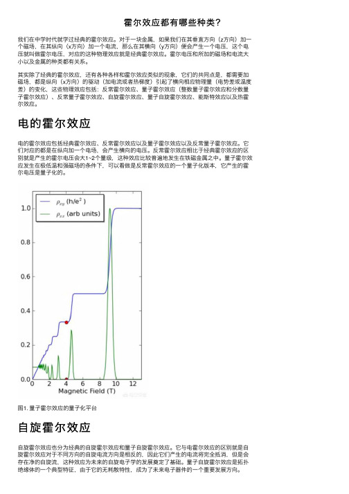 霍尔效应都有哪些种类？