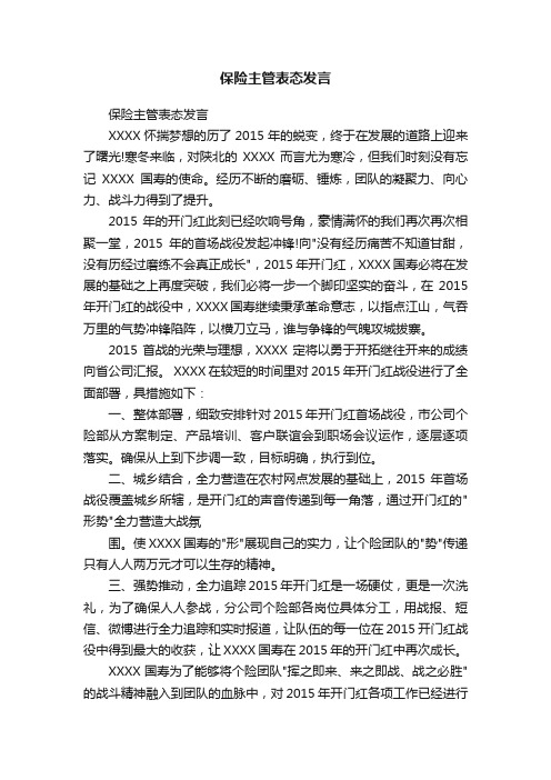 保险主管表态发言