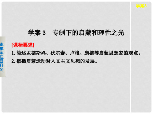 高中历史 6.3 专制下的启蒙和理性之光课件 人民版必修3