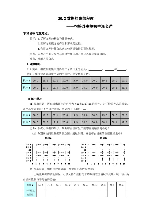 数据的离散程度、样本方差估计总体方差