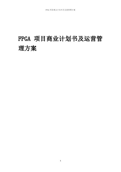 2024年FPGA项目商业计划书及运营管理方案