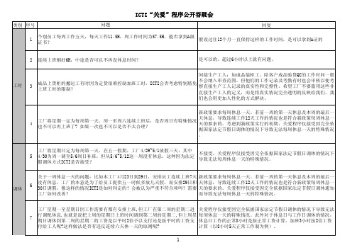 SZTIA 6 15 ICTI 答疑会问题及回复