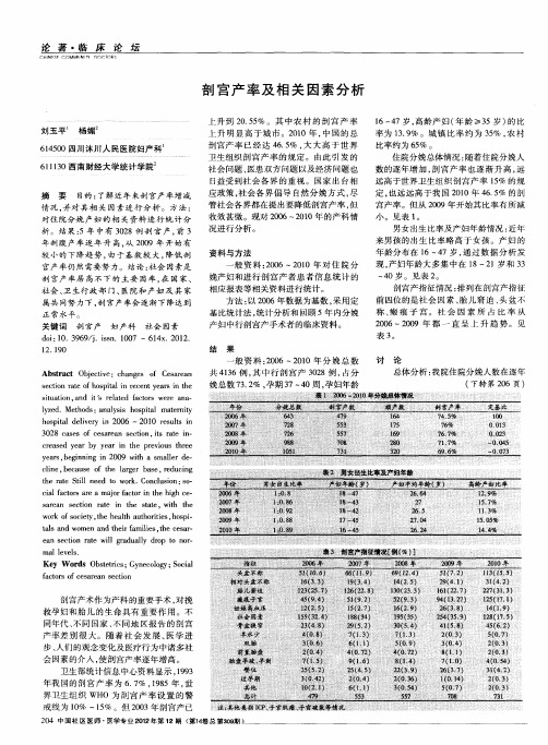 剖宫产率及相关因素分析