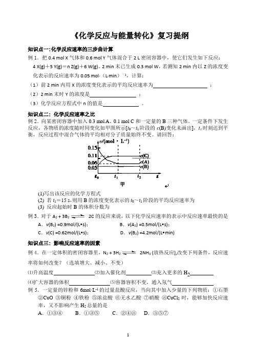 高一化学下专题2期中复习提纲