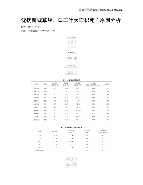 沈抚新城草坪、白三叶大面积死亡原因分析