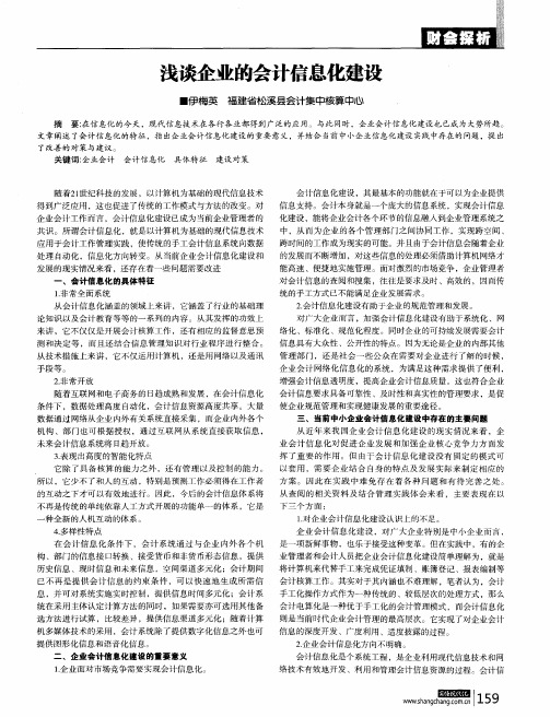 浅谈企业的会计信息化建设