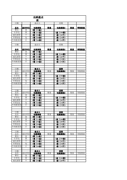 出纳盘点表