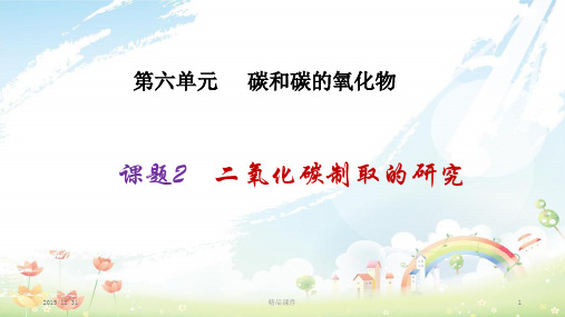 九年级化学上册 第6单元 碳和碳的氧化物 课题2 二氧化碳制取的研究同步课件 (新版)新人教版