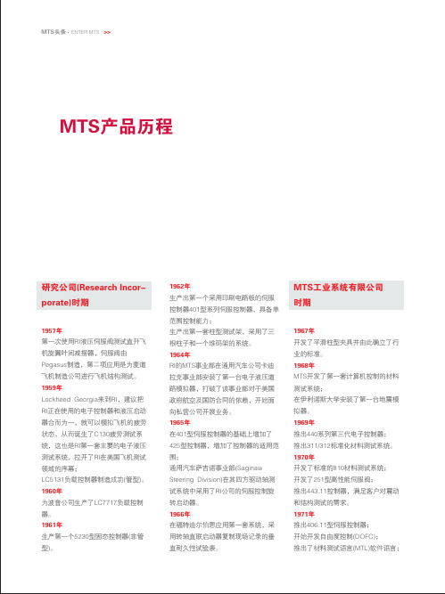 MTS产品历程汇编