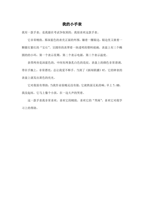 我的小手表_小学五年级作文300字