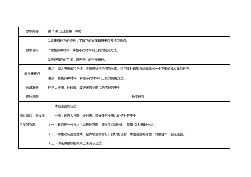 小学美术教案《走迷宫》