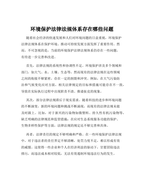 环境保护法律法规体系存在哪些问题