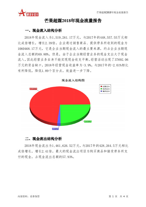 芒果超媒2018年现金流量报告-智泽华