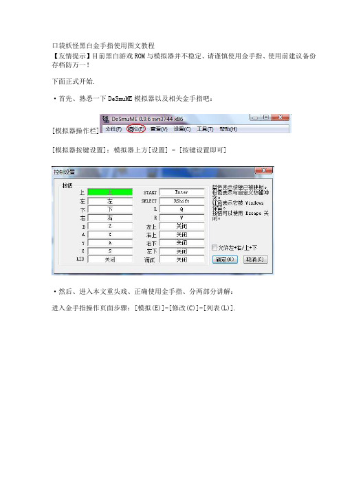 口袋妖怪黑白_金手指操作大全