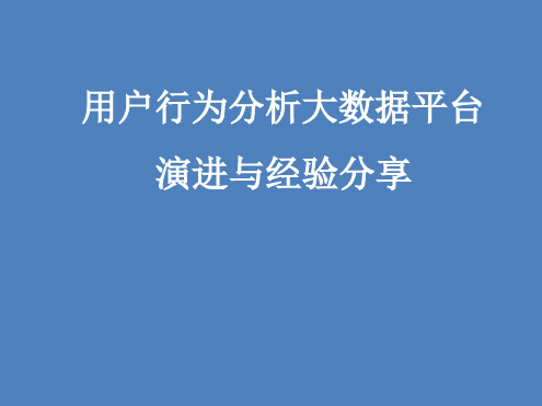 用户行为大数据分析过程踩过的坑及解决方案最新PPT