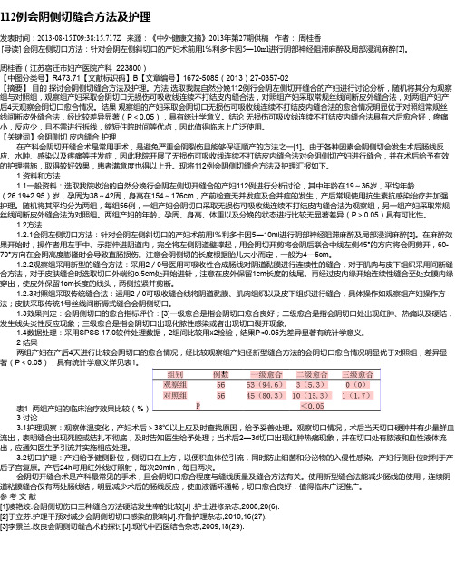 112例会阴侧切缝合方法及护理