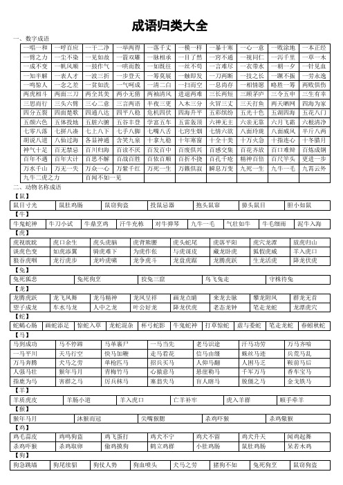 成语归类大全