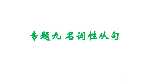 高中英语语法 专题九 名词性从句(共45张PPT)