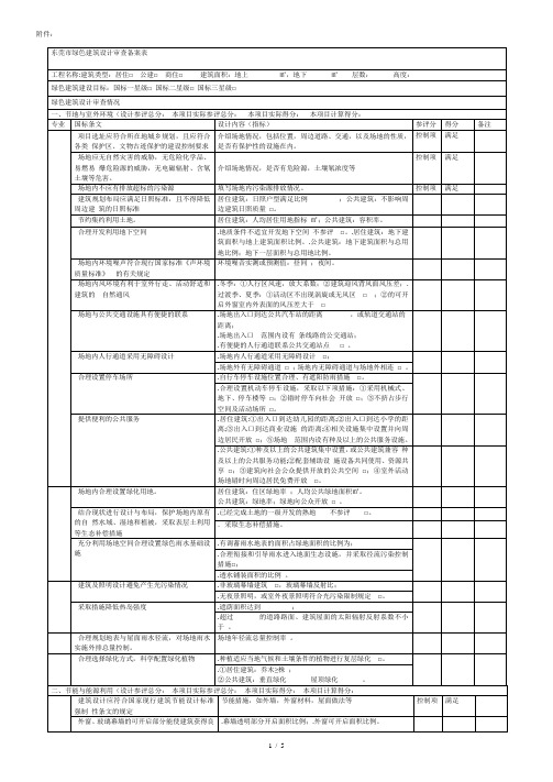 东莞市绿色建筑设计审查备案表