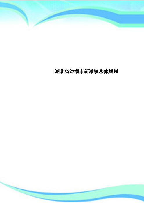 湖北洪湖市新滩镇总体规划