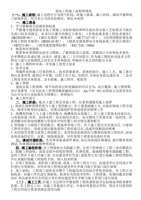 弱电工程施工流程与规范