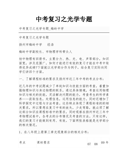 中考复习之光学专题