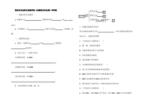 高中化学 2.2.1《电解质及其电离》导学案 