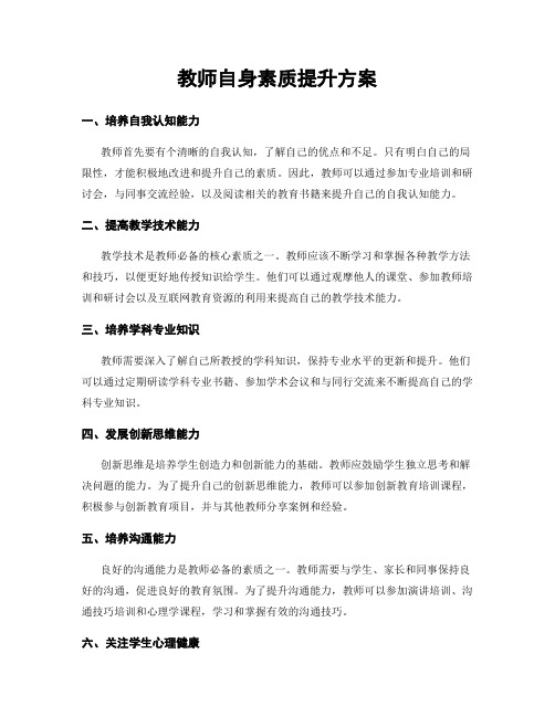 教师自身素质提升方案