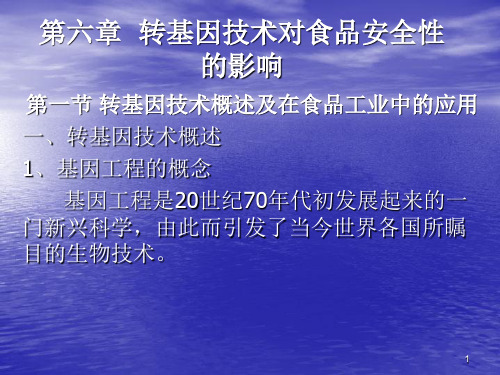 转基因技术对食品安全性的影响PPT演示课件