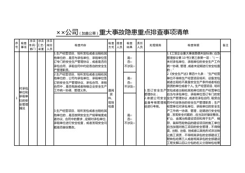 1、工贸行业重大事故隐患重点排查事项清单