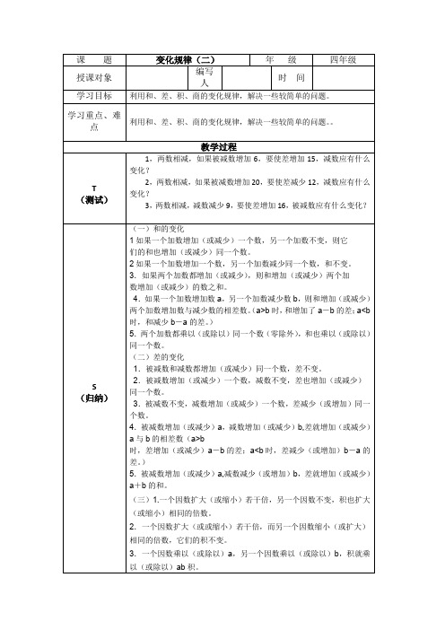 小学四年级奥数竞赛：变化规律