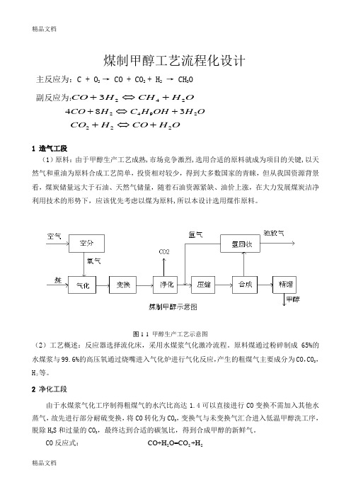 煤制甲醇工艺设计演示教学