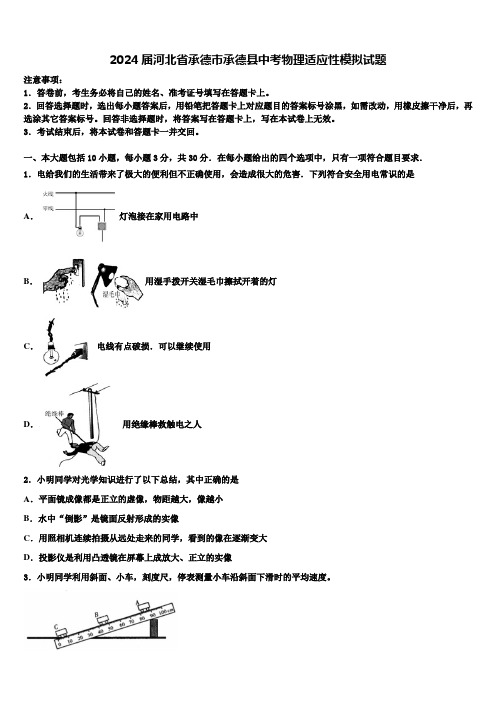 2024届河北省承德市承德县中考物理适应性模拟试题含解析