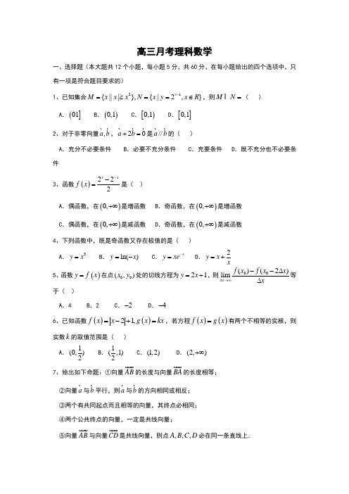 2015高三月考理科数学