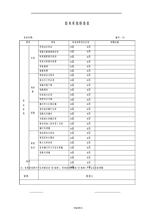 物业现场检查表