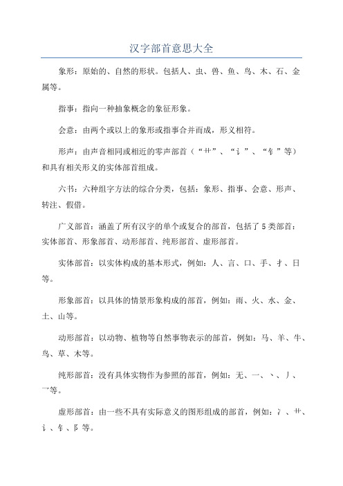 汉字部首意思大全