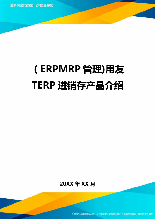 (ERPMRP管理)用友TERP进销存产品介绍最全版