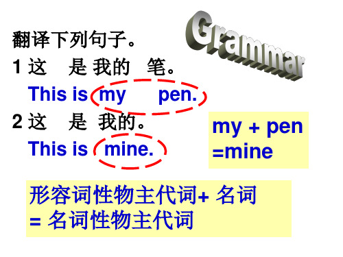 翻译下列句子这是我笔Thisismyen这是我Thisismine