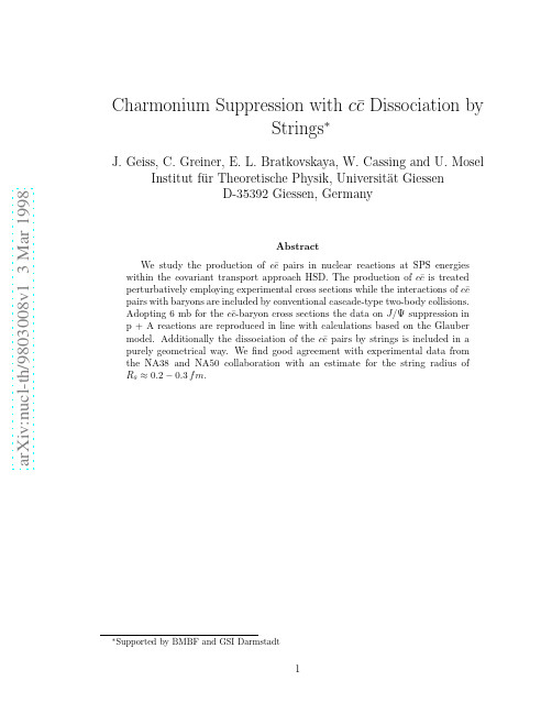 Charmonium Suppression with cc~ Dissociation by Strings