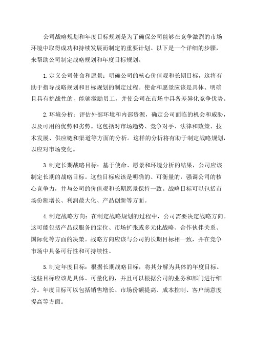 如何制定公司战略规划与年度目标规划