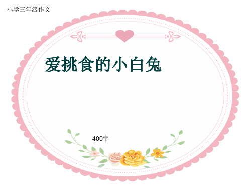 小学三年级作文《爱挑食的小白兔》400字(共8页PPT)