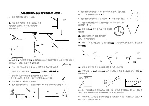 八年级物理光学作图专项训练(精选)