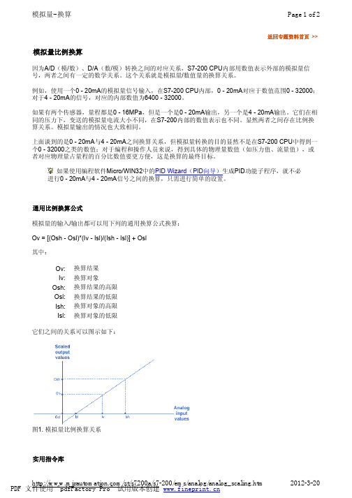 模拟量换算