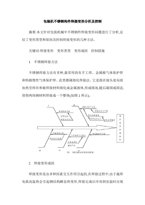 包装机不锈钢构件焊接变形分析及控制