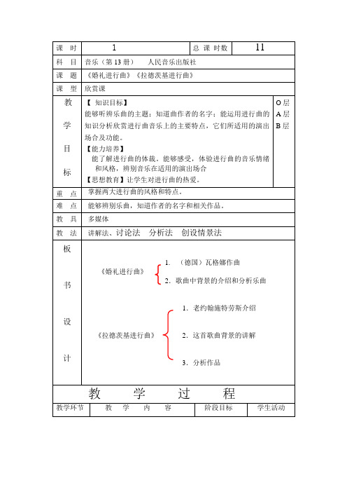 《婚礼进行曲》《拉德茨基进行曲》教案