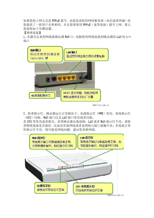 如果您的上网方式是PPPoE拨号