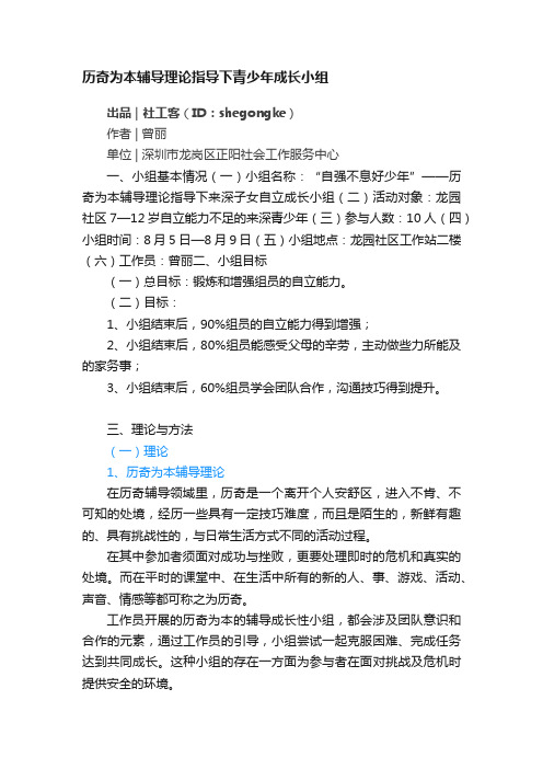 历奇为本辅导理论指导下青少年成长小组