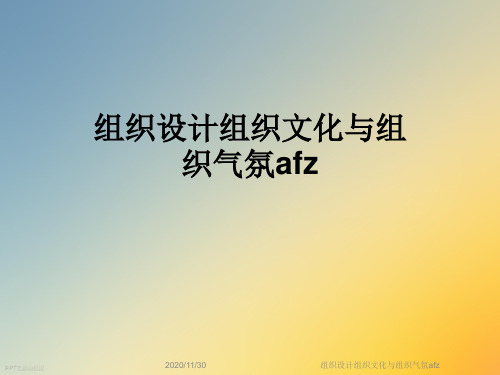 组织设计组织文化与组织气氛afz